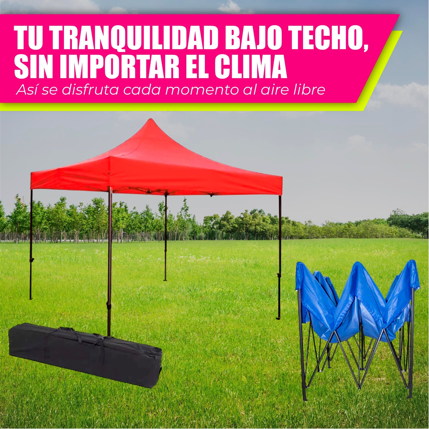 Carpa Toldo Plegable Premium 3x3 Impermeable