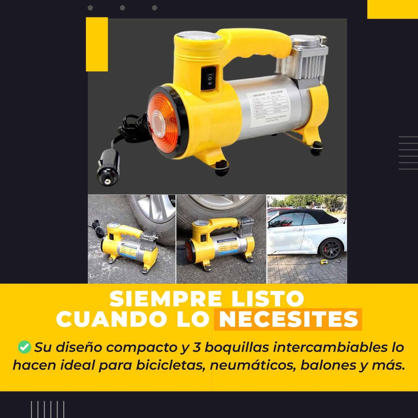Infla donde quieras, cuando quieras. ¡Siempre listo! 🎒🔧